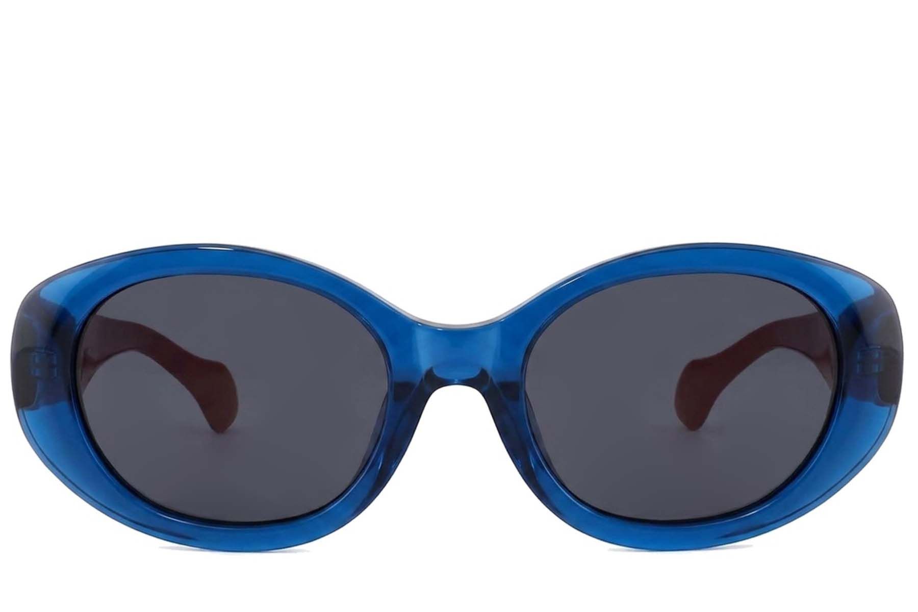 Oval Blue Acetate Sunglasses #BS2012-1250