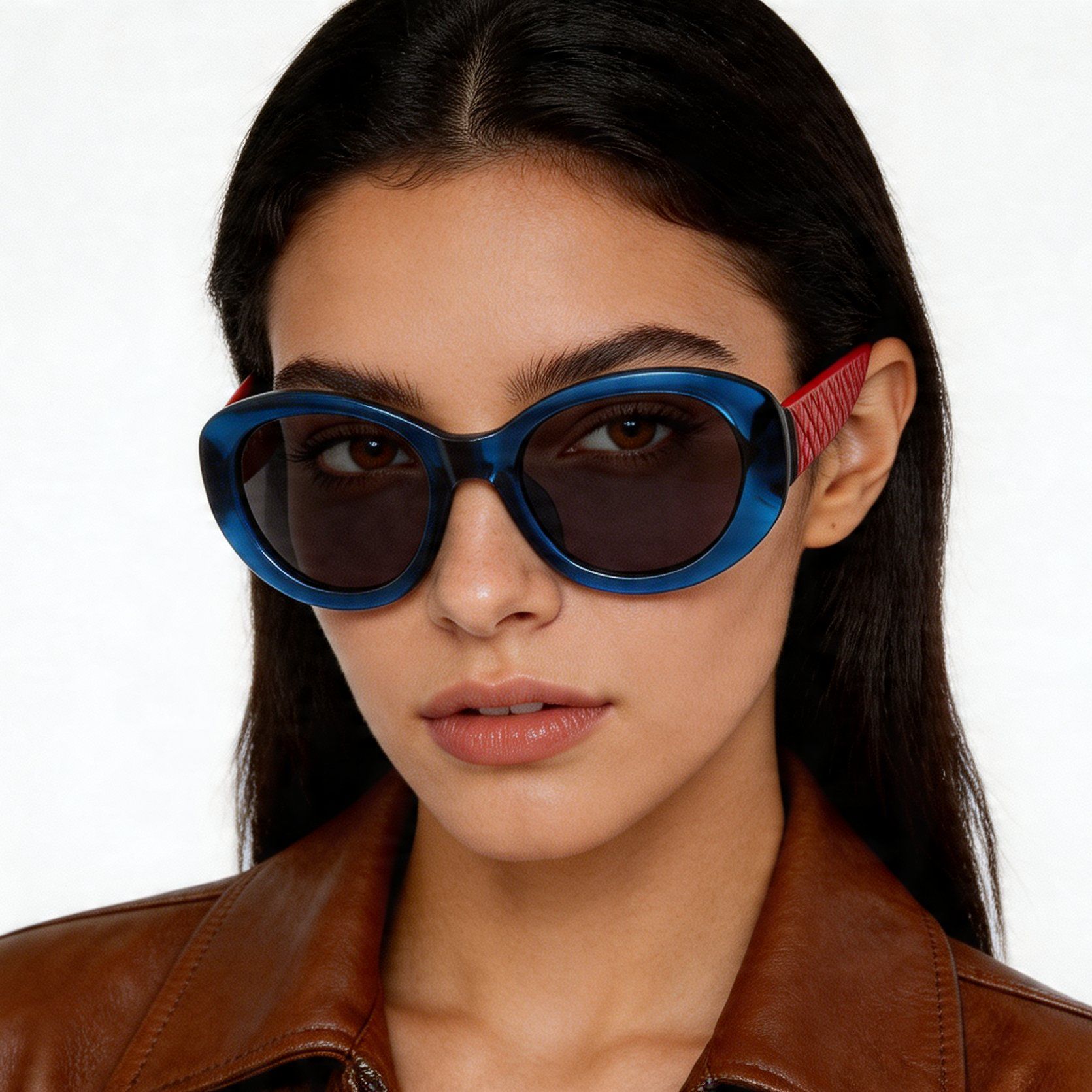 Oval Blue Acetate Sunglasses #BS2012-1250