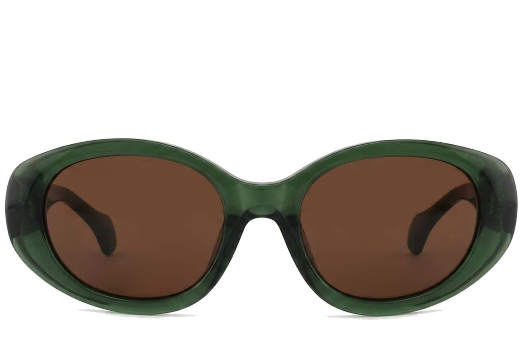 Oval Green Acetate Sunglasses #BS2012-1251