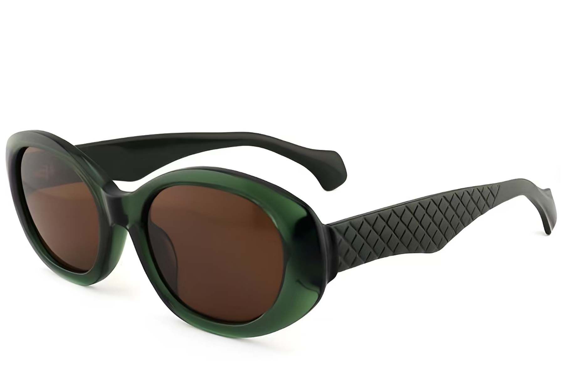 Oval Green Acetate Sunglasses #BS2012-1251