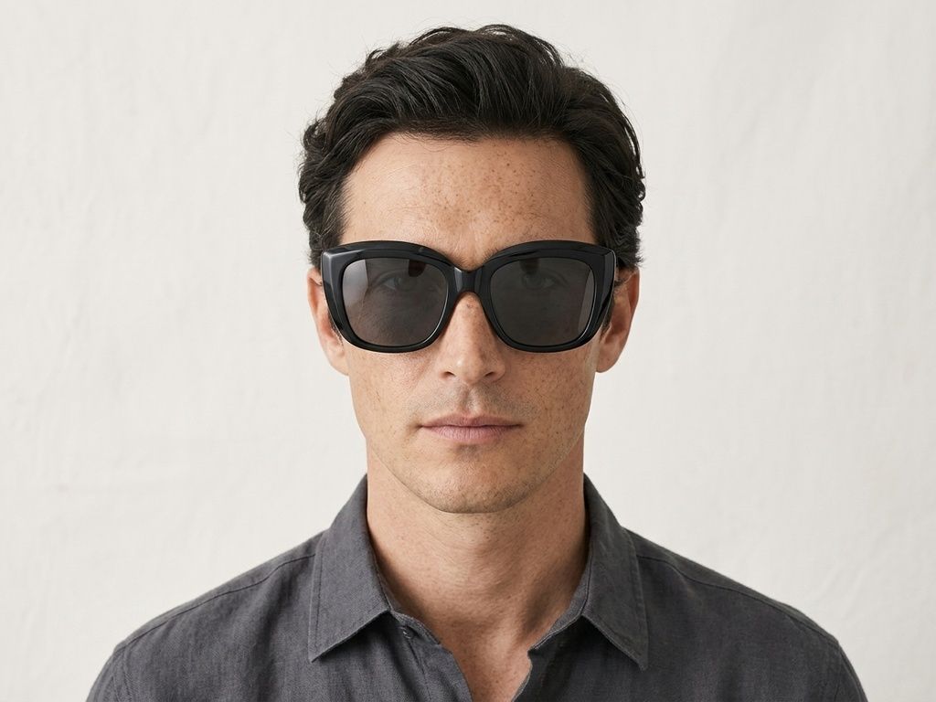 Gafas de sol de acetato negro con forma de mariposa #BS2012-1254