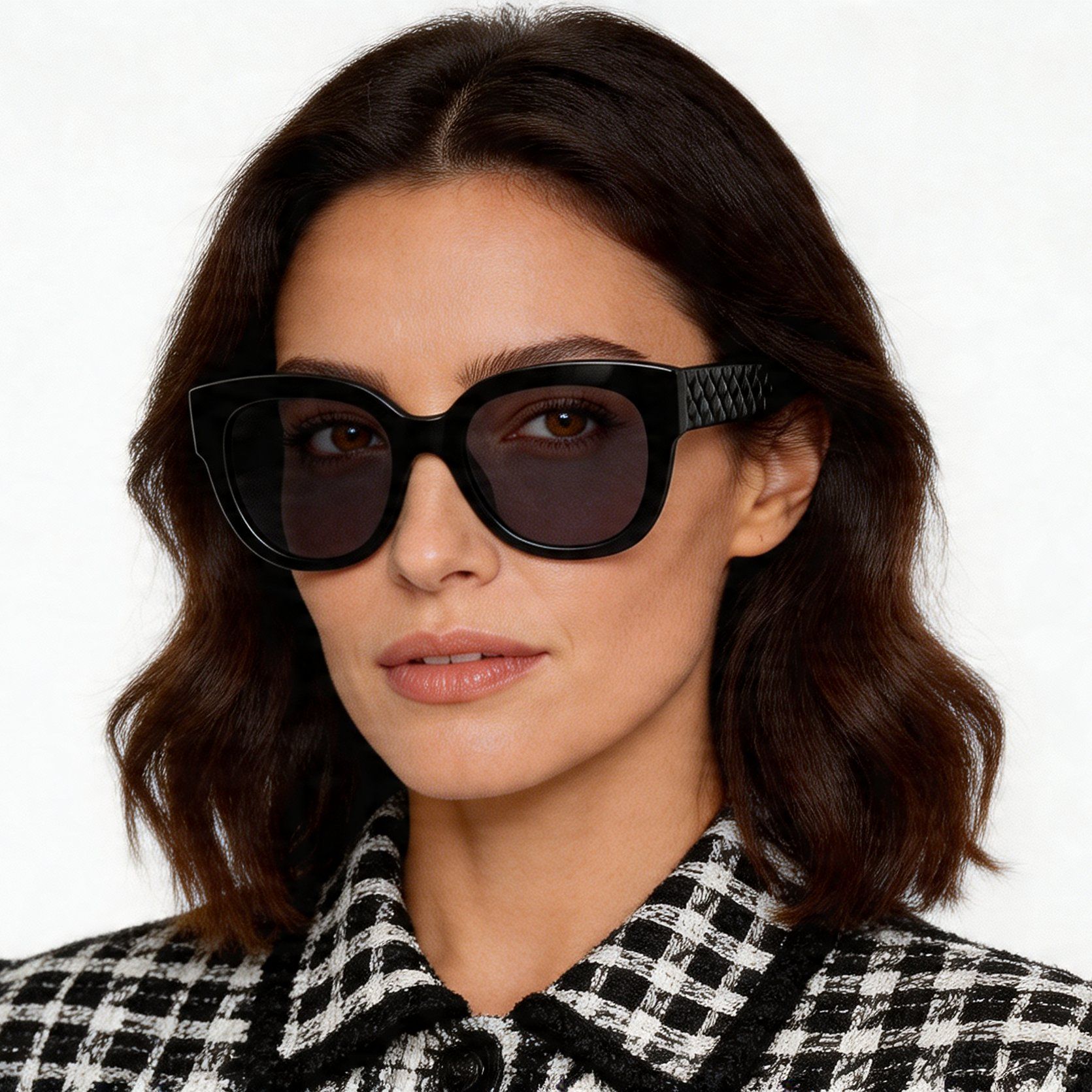 Oval Black Acetate Sunglasses #BS2012-1259