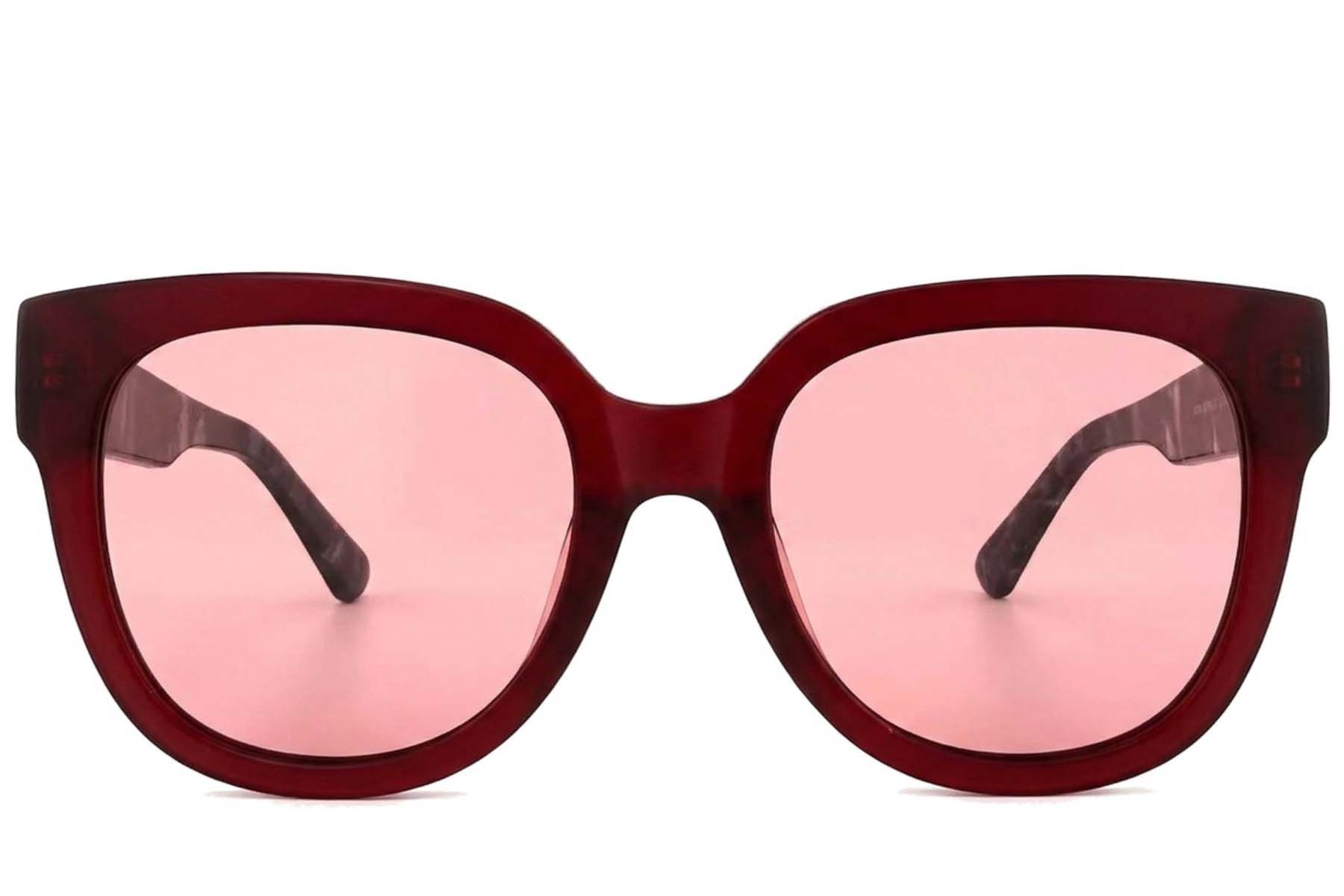 Oval Red Acetate Sunglasses #BS2012-1260