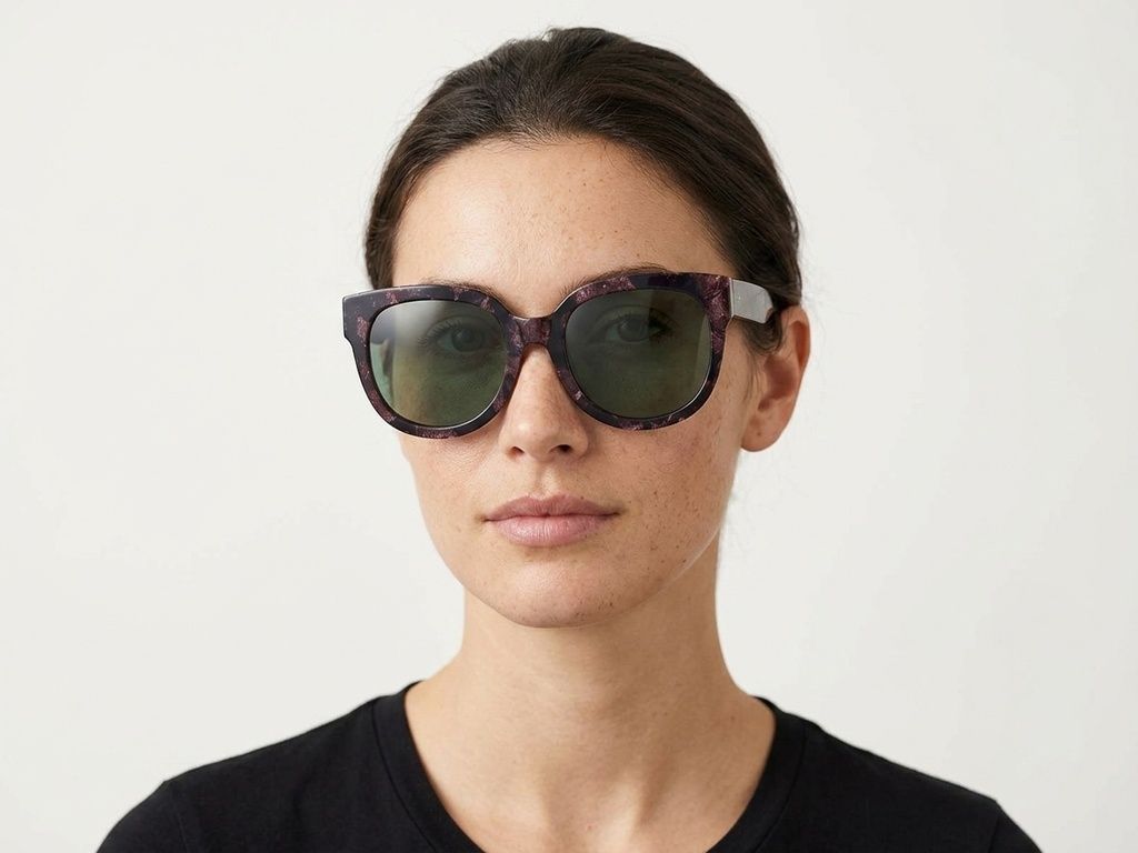 Oval Purple Acetate Sunglasses #BS2012-1263