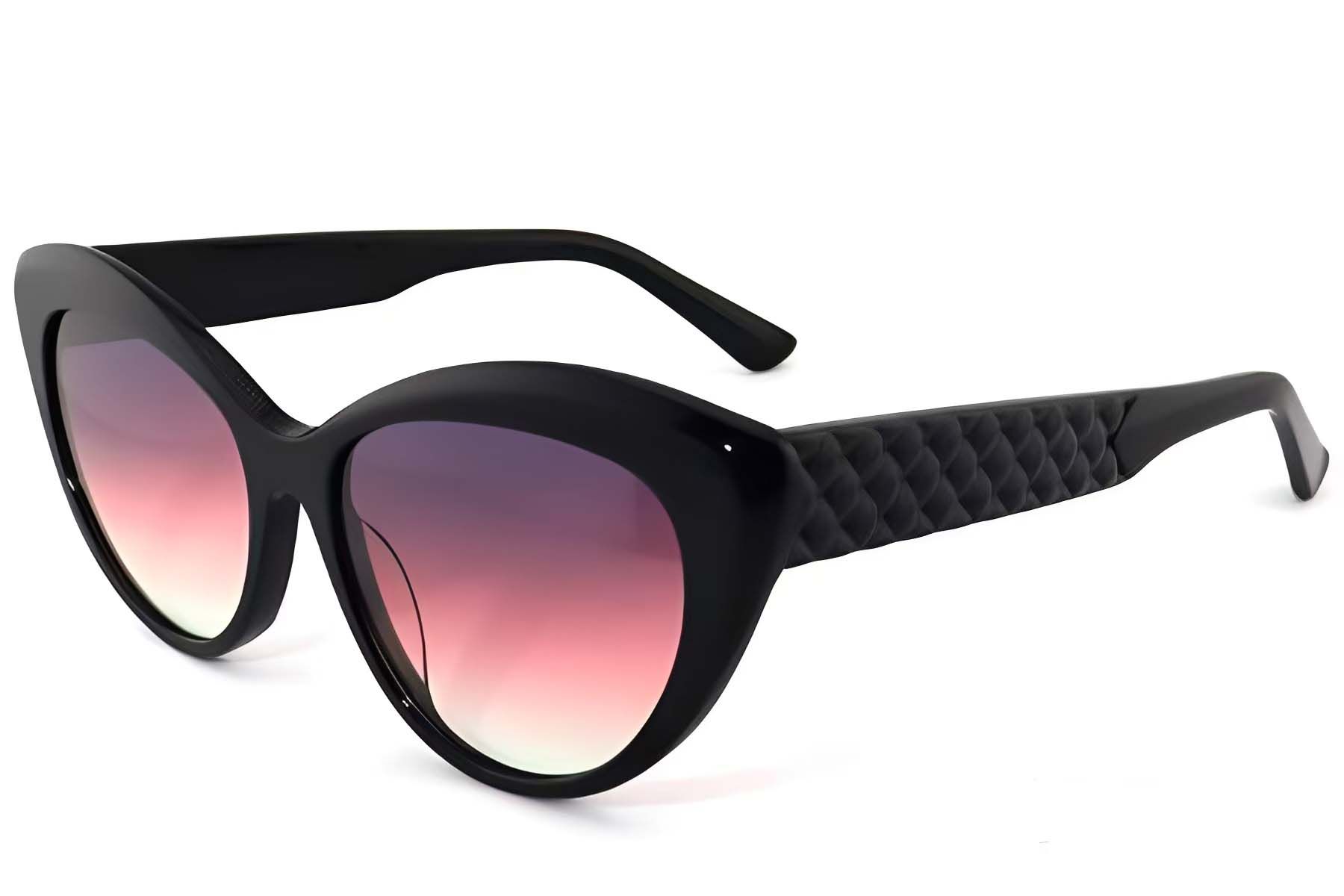 Lunettes de soleil papillon en acétate noir #BS2012-1264