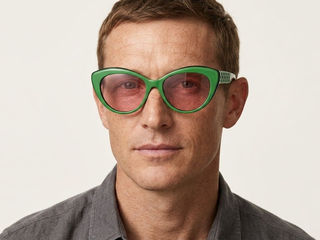 Gafas de sol de acetato verde mariposa #BS2012-1266