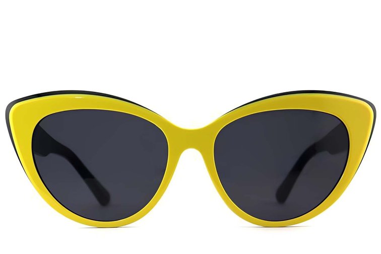 Lunettes de soleil papillon en acétate jaune #BS2012-1267