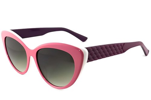 Occhiali da sole a farfalla in acetato rosa #BS2012-1268