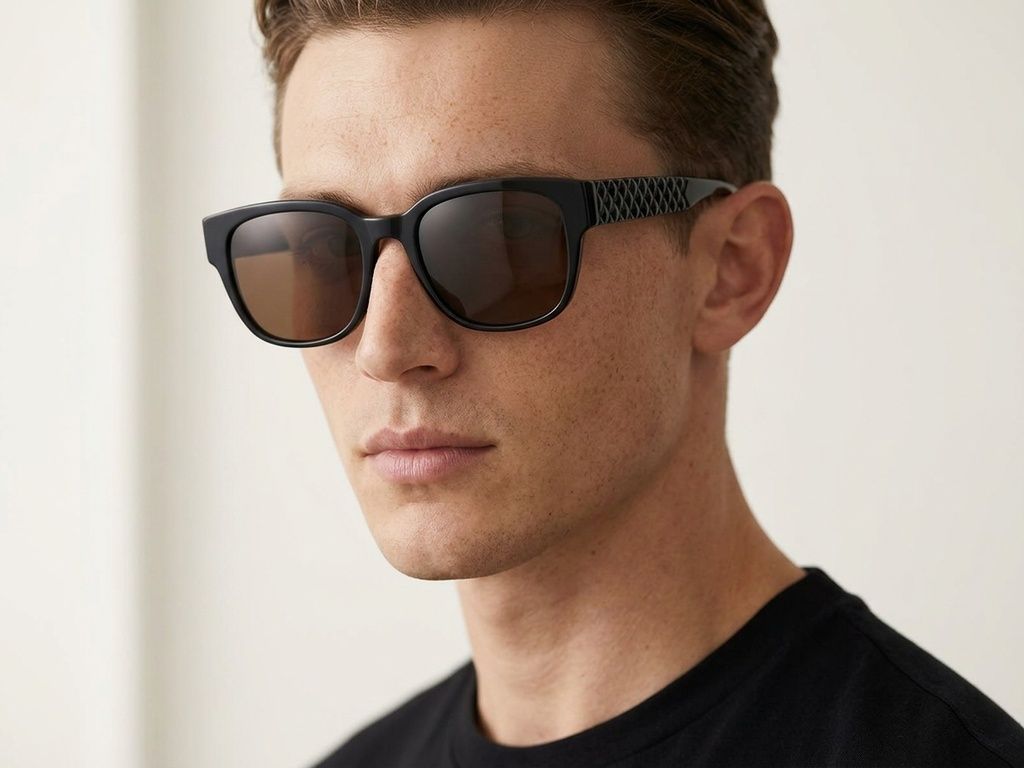Oval Black Acetate Sunglasses #BS2012-1270