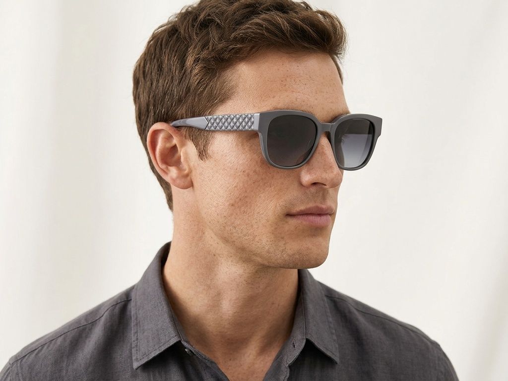 Gafas de sol ovaladas de acetato gris #BS2012-1271