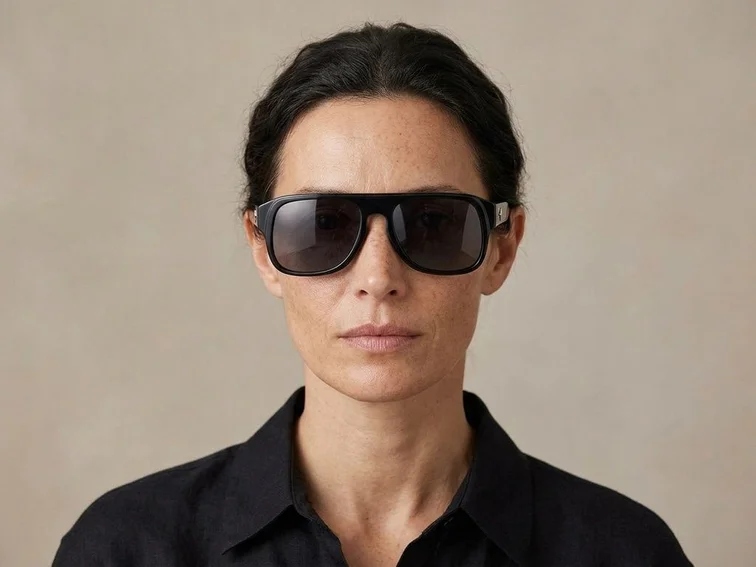 Aviator Black Acetate Sunglasses #BS2012-1274