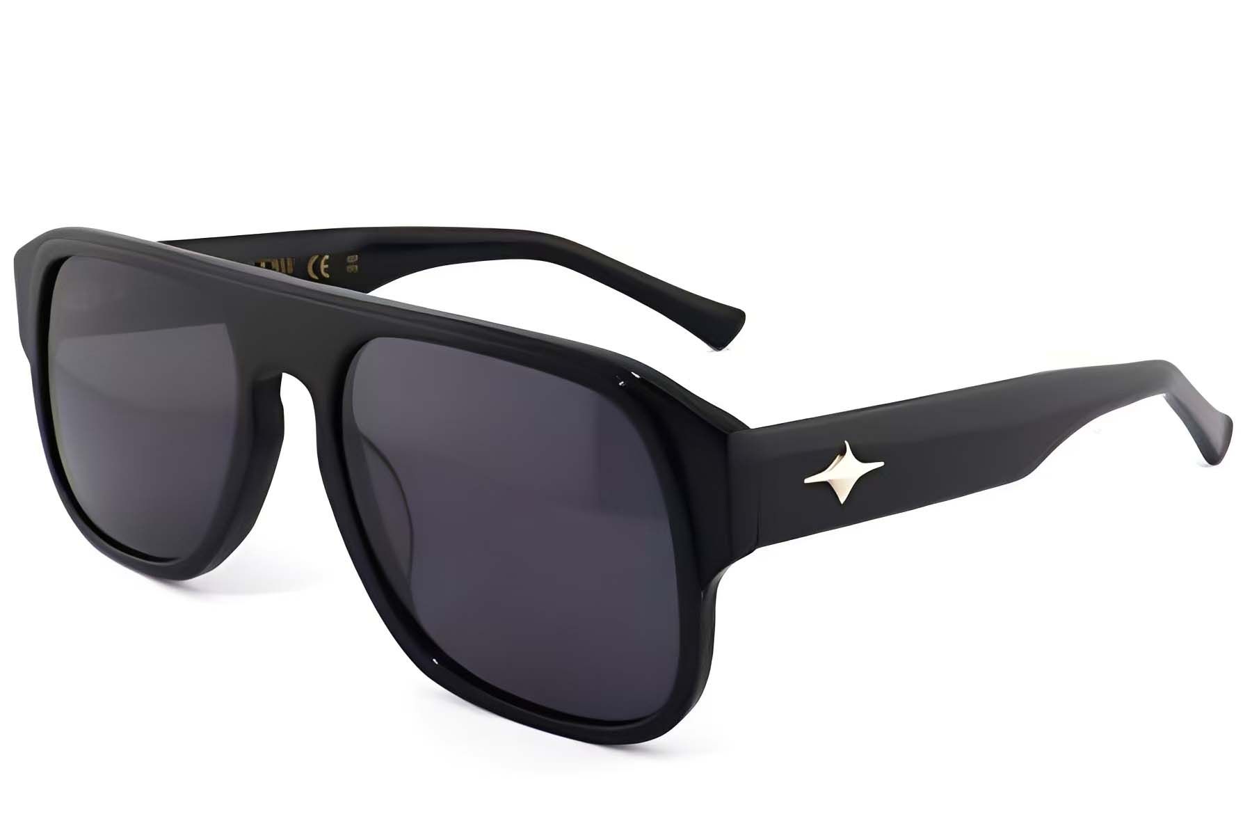 Occhiali da sole modello aviatore in acetato nero #BS2012-1274