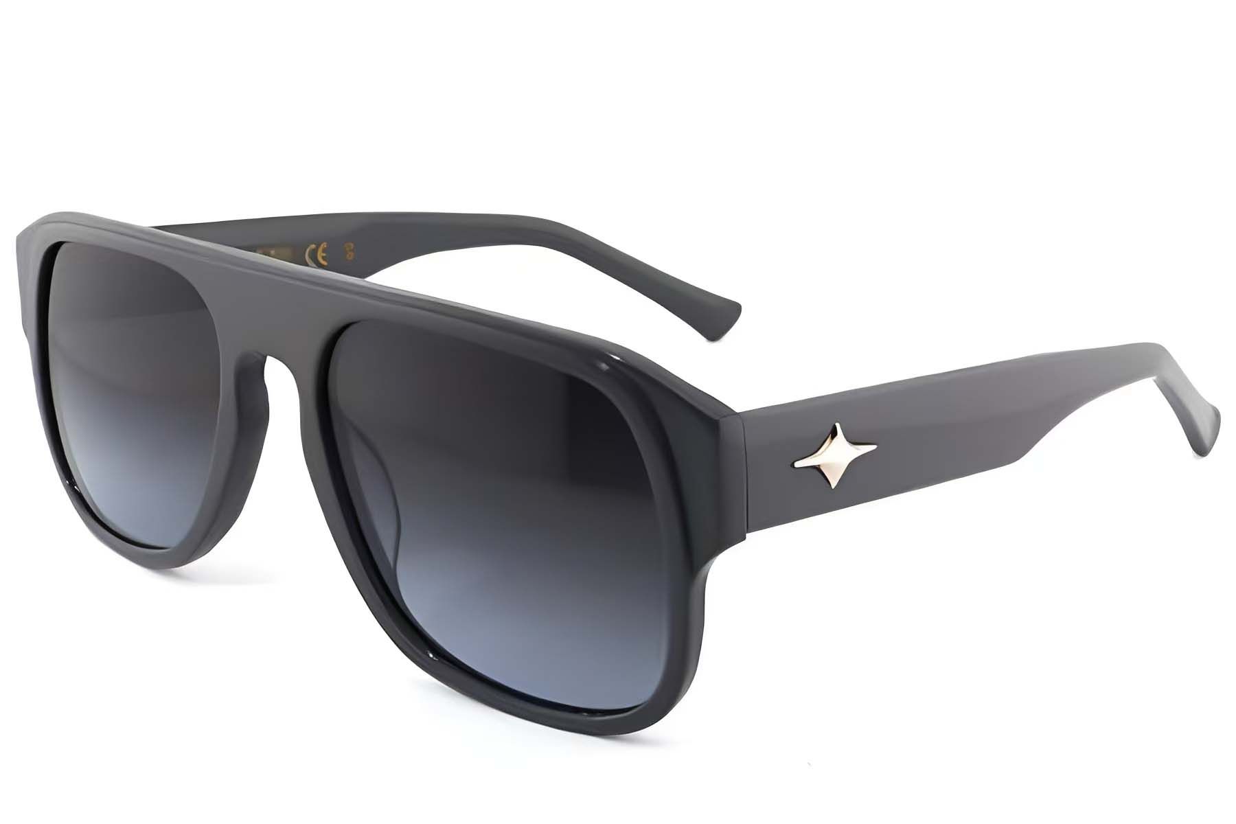 Lunettes de soleil aviateur en acétate gris #BS2012-1275