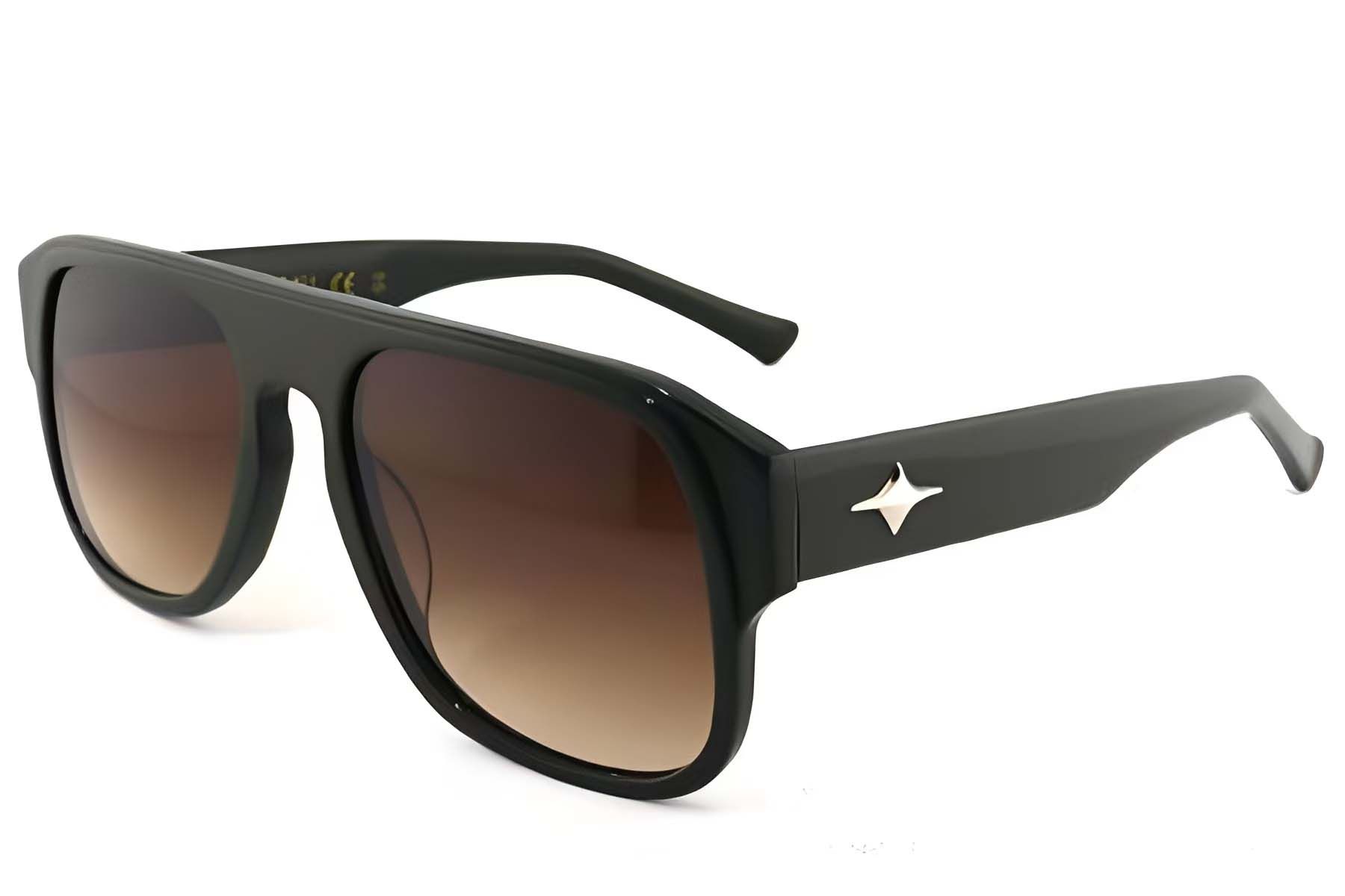 Lunettes de soleil aviateur en acétate vert #BS2012-1276