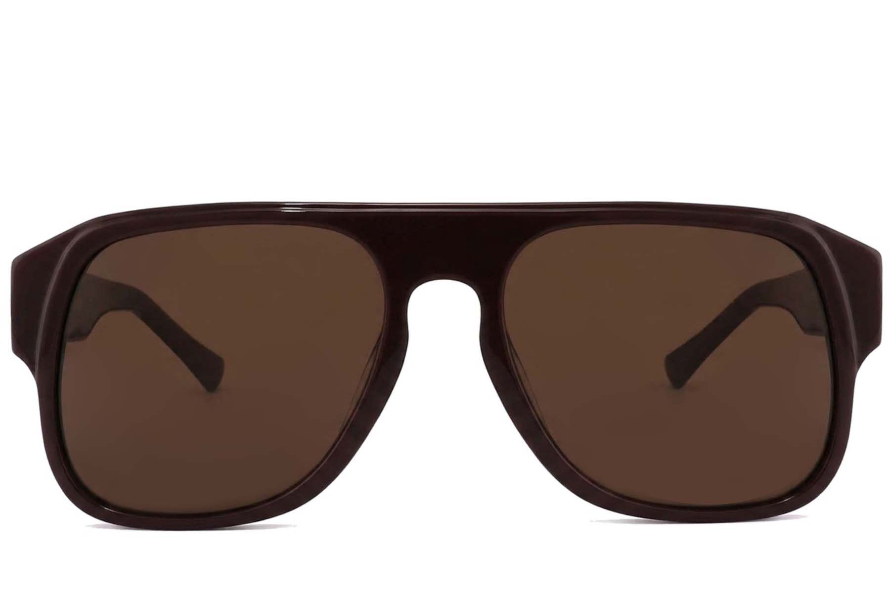 Aviator Brown Acetate Sunglasses #BS2012-1277