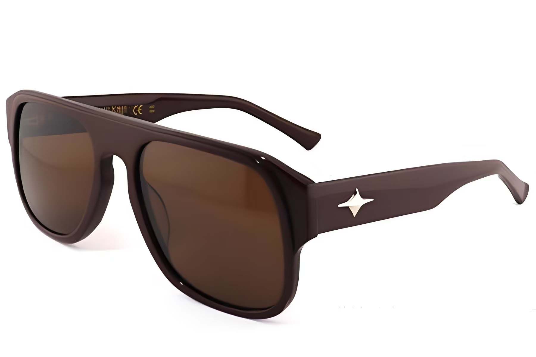 Aviator zonnebril van bruin acetaat #BS2012-1277