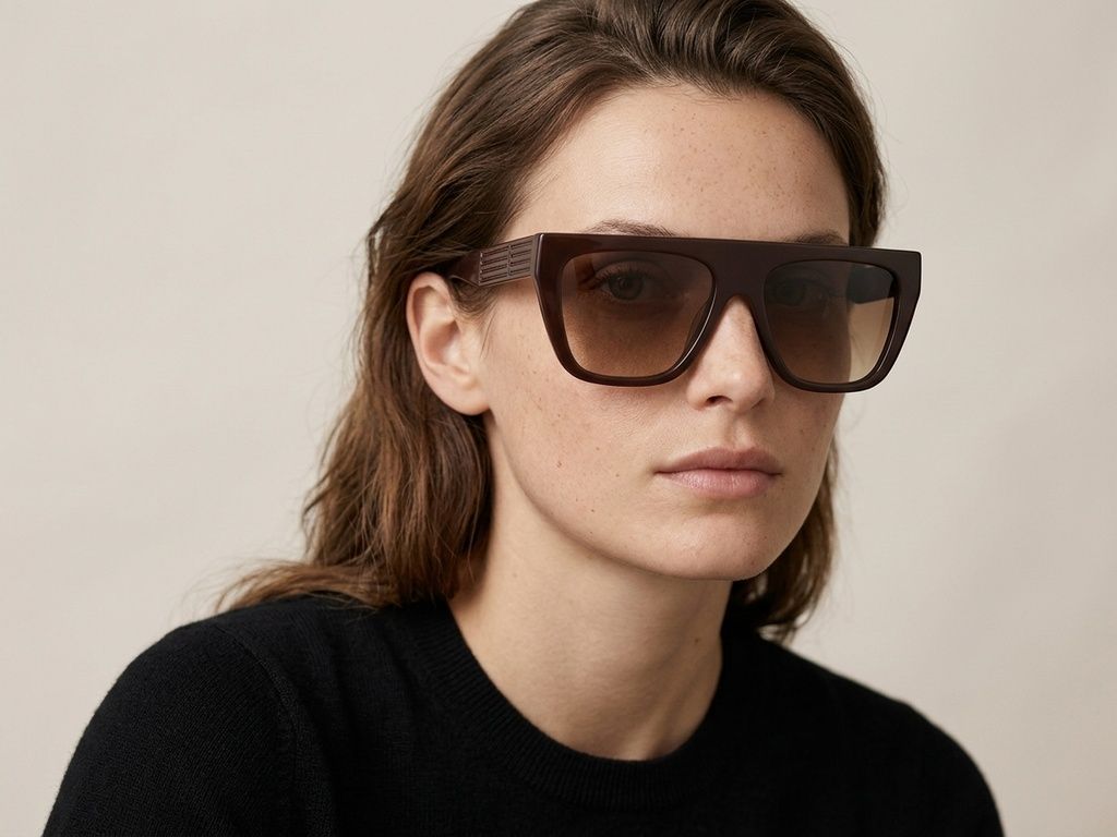 Aviator Brown Acetate Sunglasses #BS2012-1283