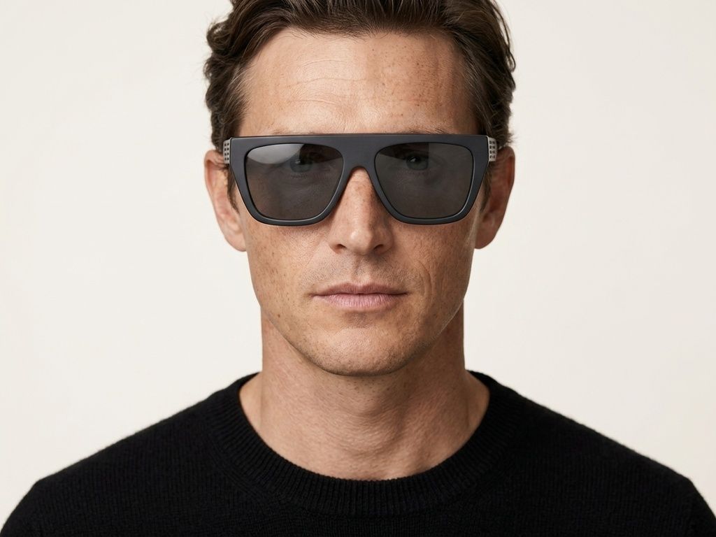 Aviator zonnebril van grijs acetaat #BS2012-1284