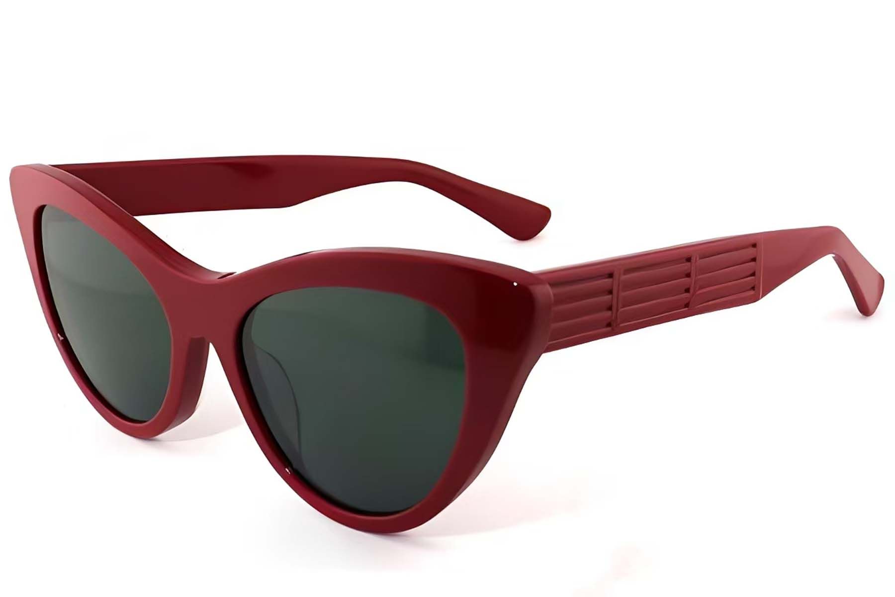 Gafas de sol de acetato rojo con forma de mariposa #BS2012-1289
