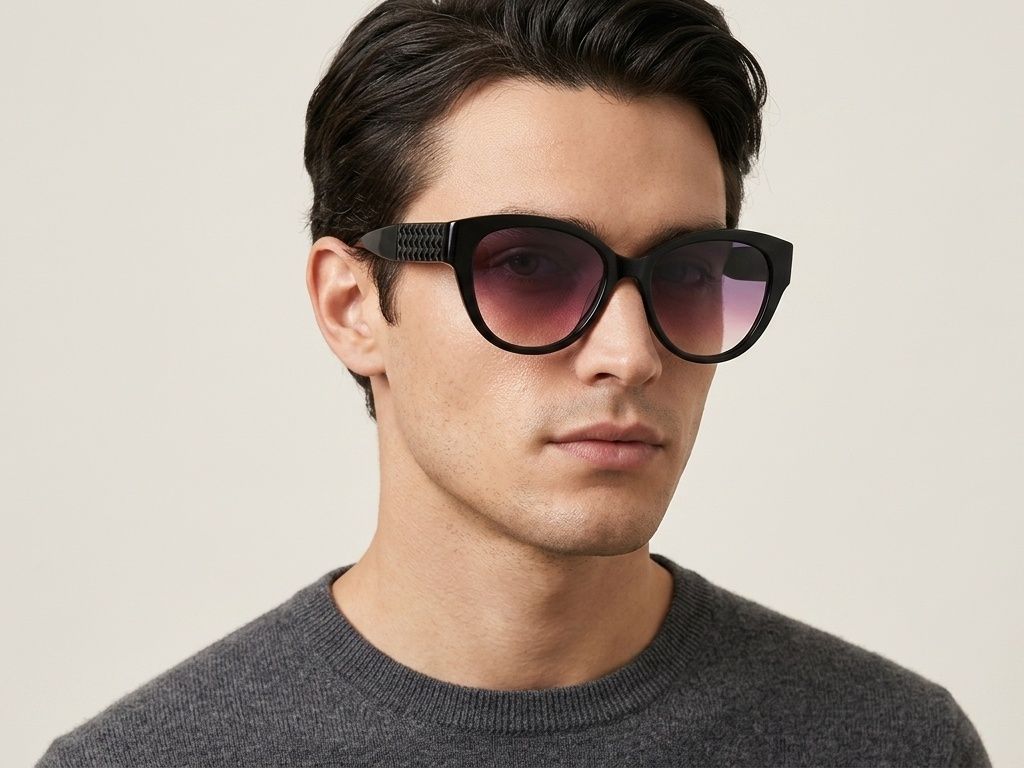 Butterfly Black Acetate Sunglasses #BS2012-1291