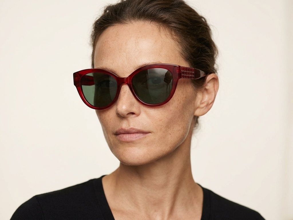 Gafas de sol de acetato rojo con forma de mariposa #BS2012-1293