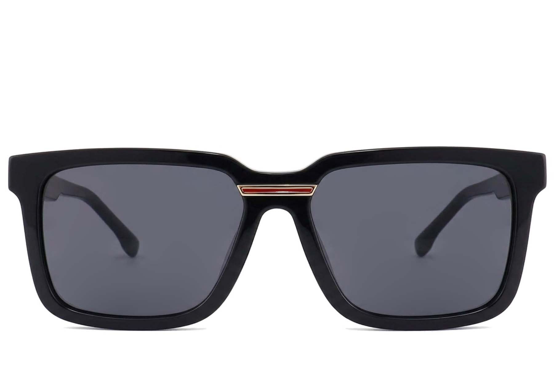 Rectangular Black Acetate Sunglasses #BS2012-1295
