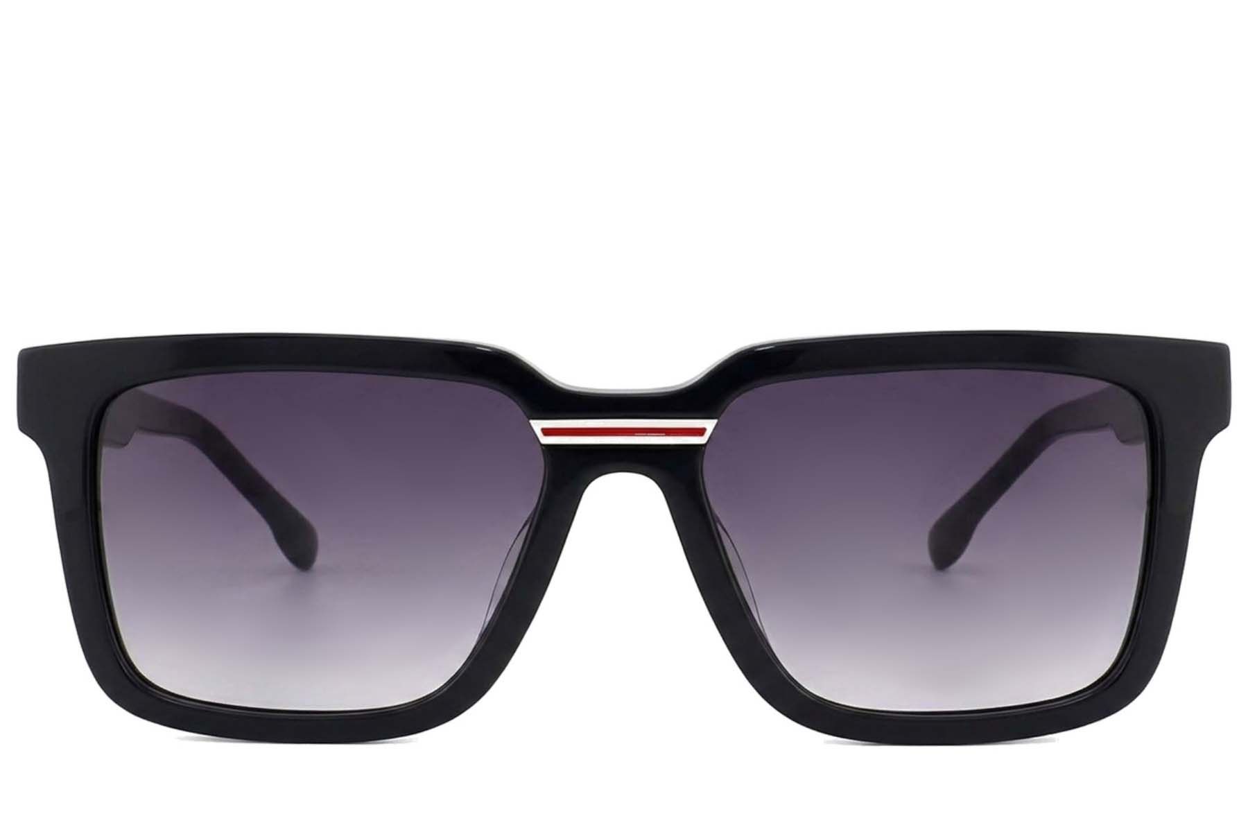 Rectangular Black Acetate Sunglasses #BS2012-1296