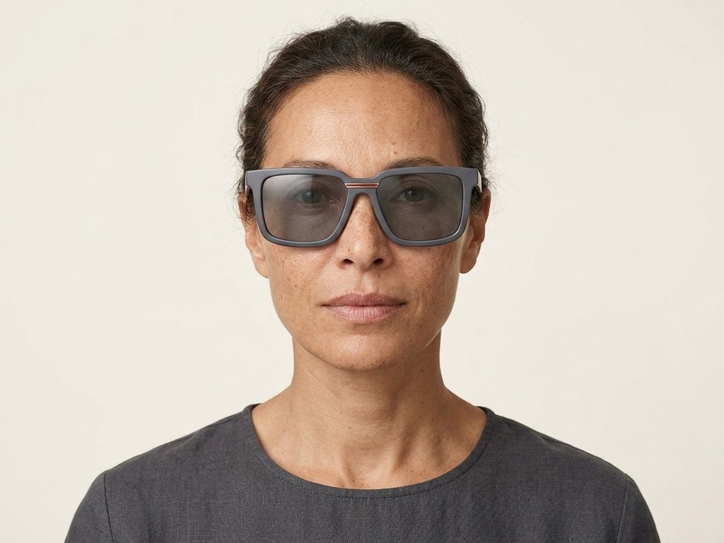 Rectangular Grey Acetate Sunglasses #BS2012-1299