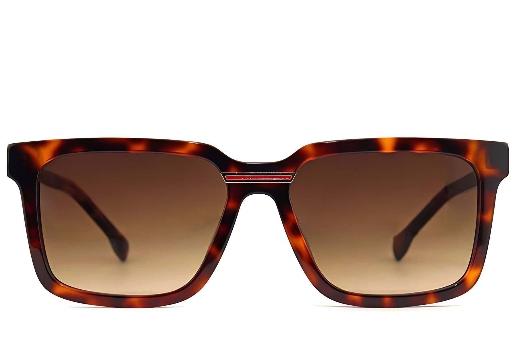 Lunettes de soleil rectangulaires en acétate écaille de tortue #BS2012-1300