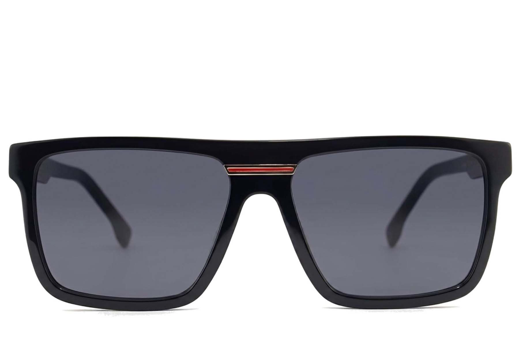 Graue Aviator-Sonnenbrille aus Acetat #BS2012-1301
