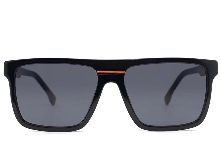 Graue Aviator-Sonnenbrille aus Acetat #BS2012-1301