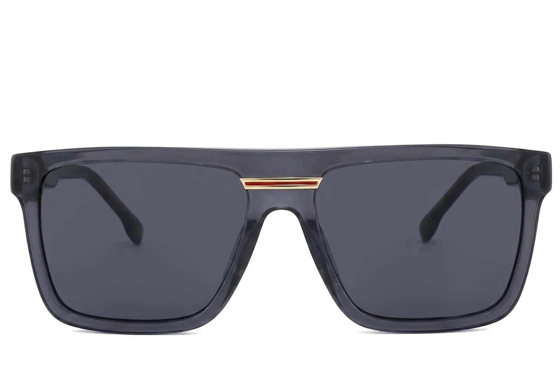 Lunettes de soleil aviateur en acétate gris #BS2012-1303