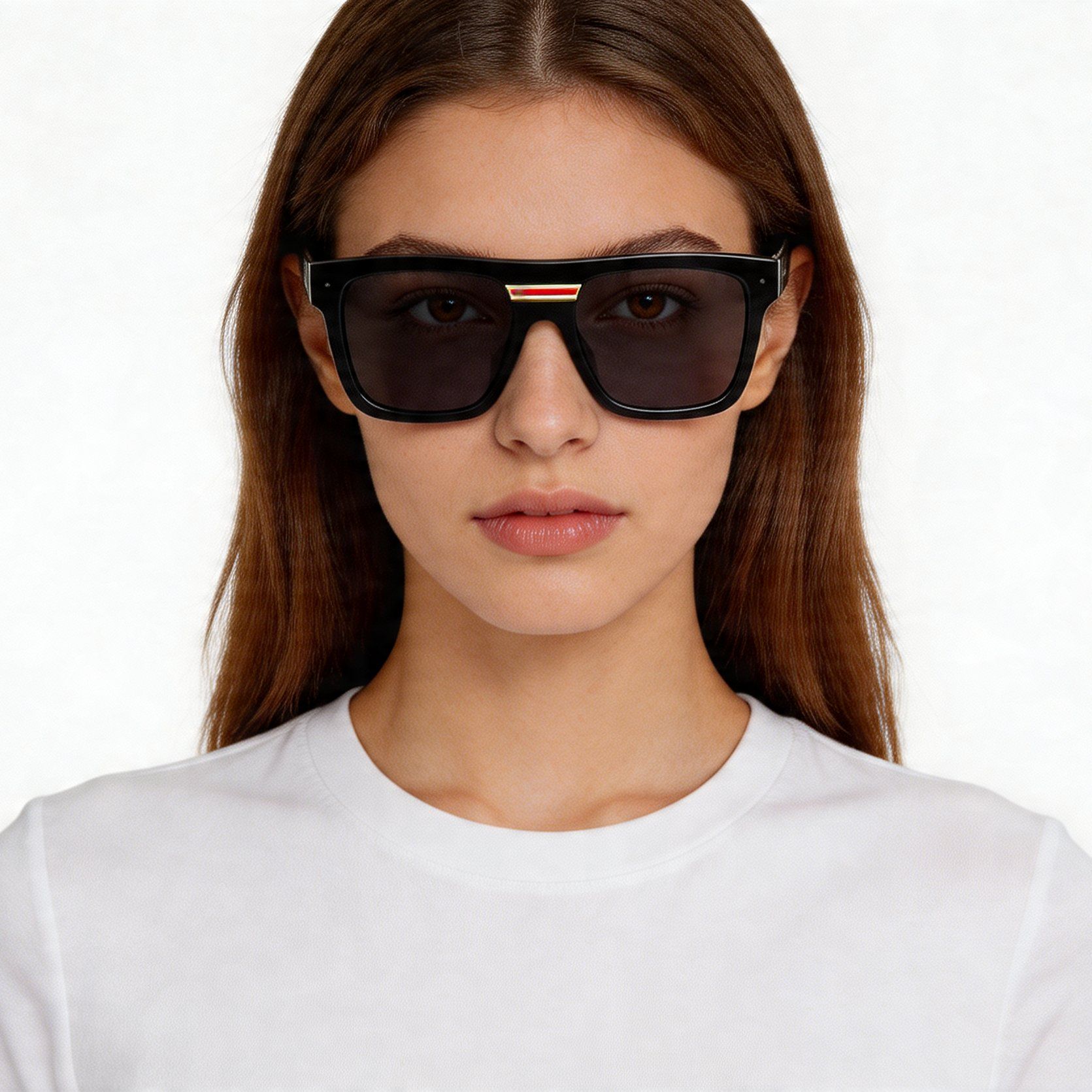 Gafas de sol de aviador de acetato gris #BS2012-1303