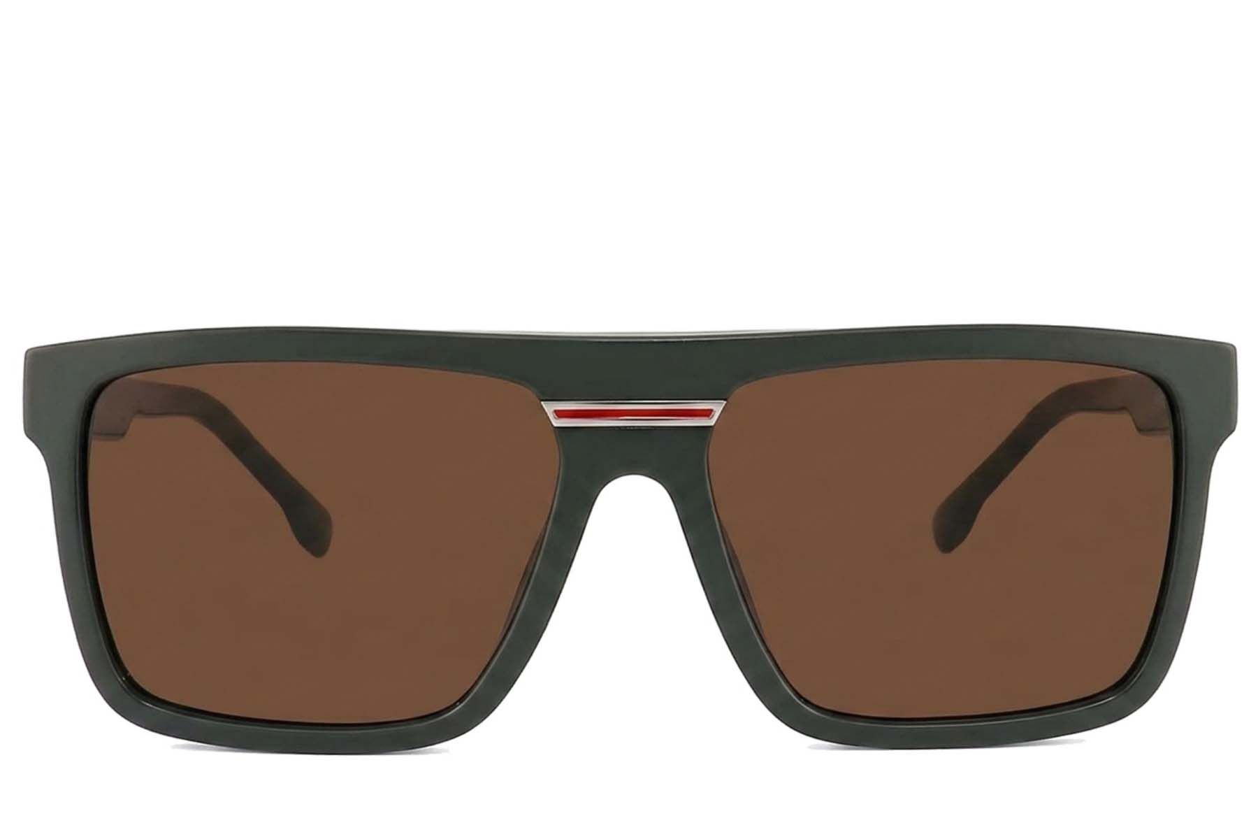 Lunettes de soleil aviateur en acétate gris #BS2012-1304