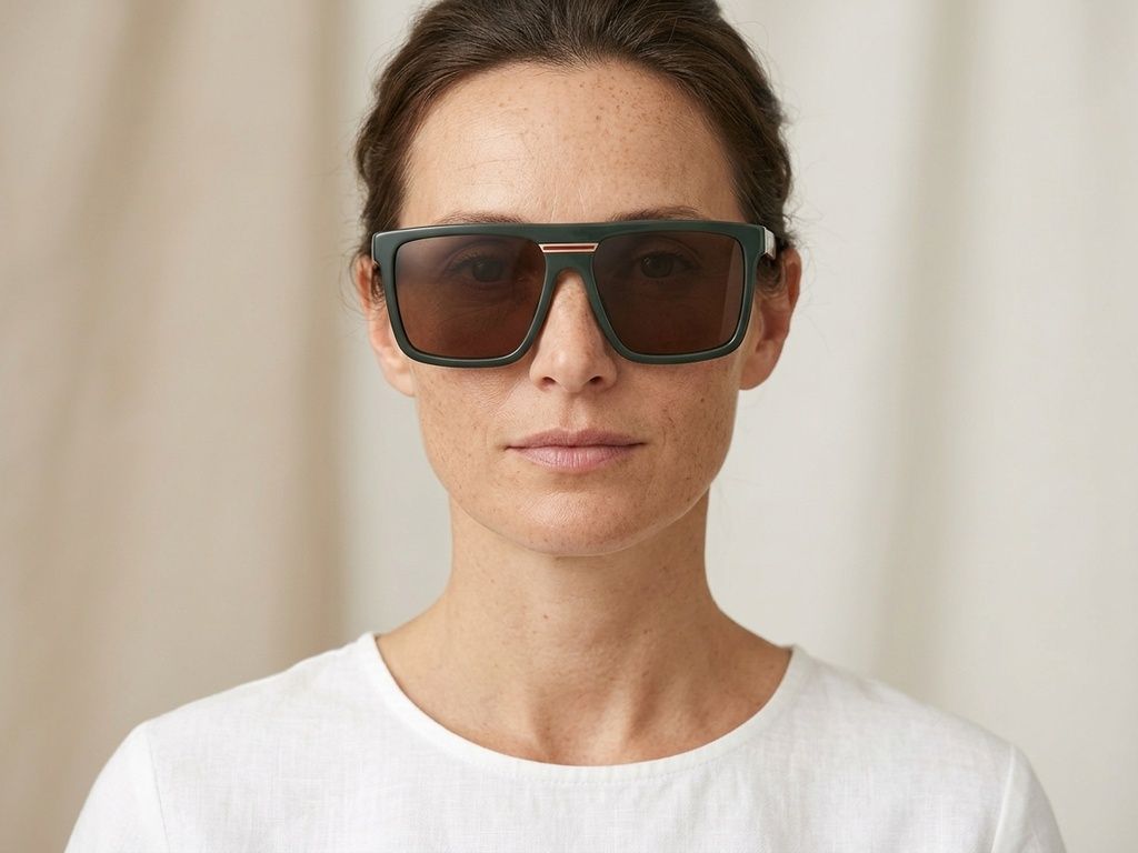 Occhiali da sole modello aviatore in acetato grigio #BS2012-1304