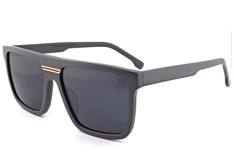 Lunettes de soleil aviateur en acétate gris #BS2012-1305
