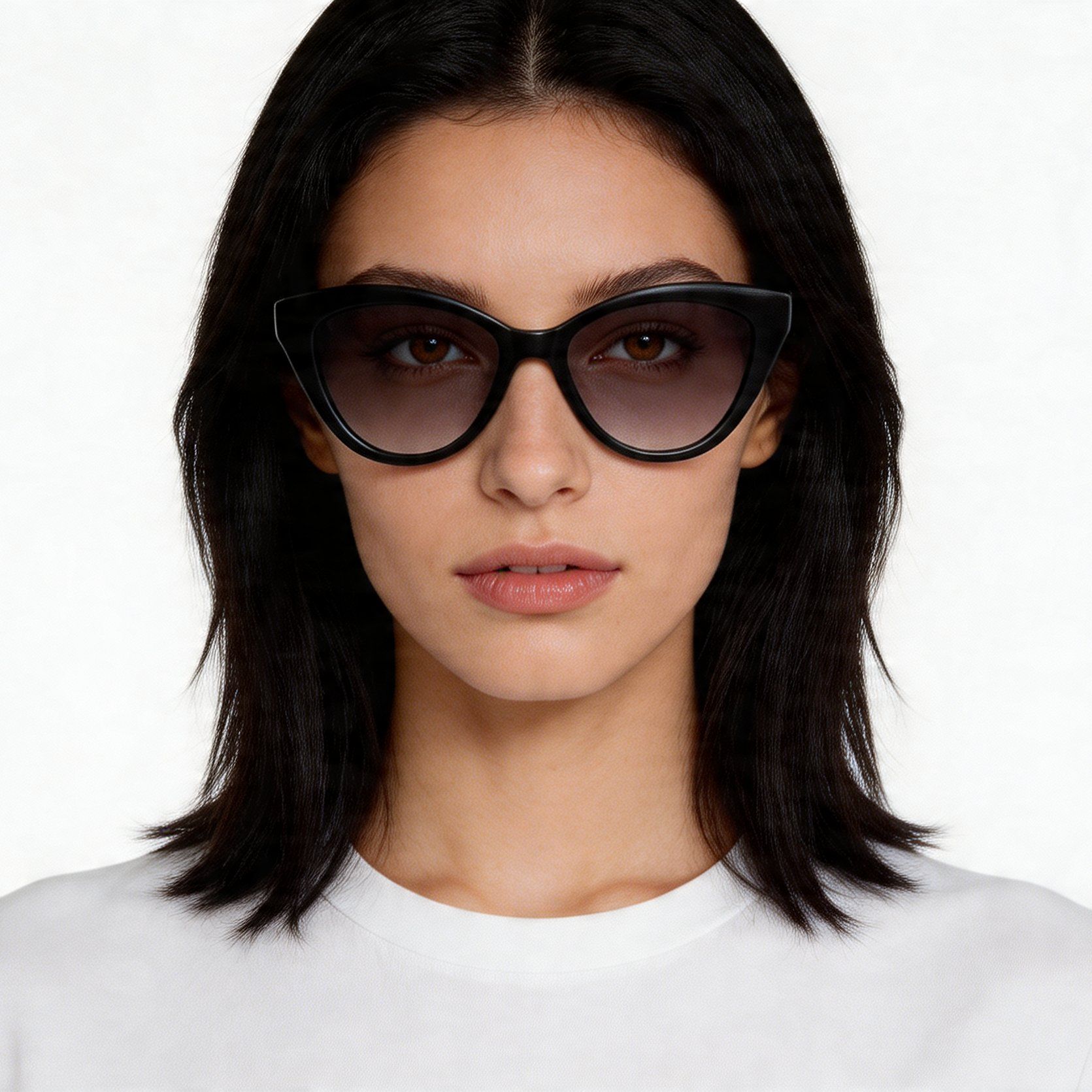 Gafas de sol de acetato gris con forma de mariposa #BS2012-1311