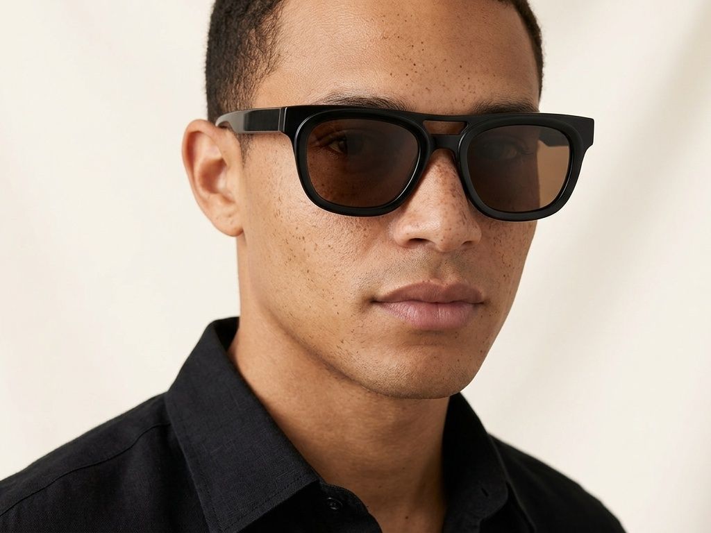 Aviator Black Acetate Sunglasses #BS2012-1314