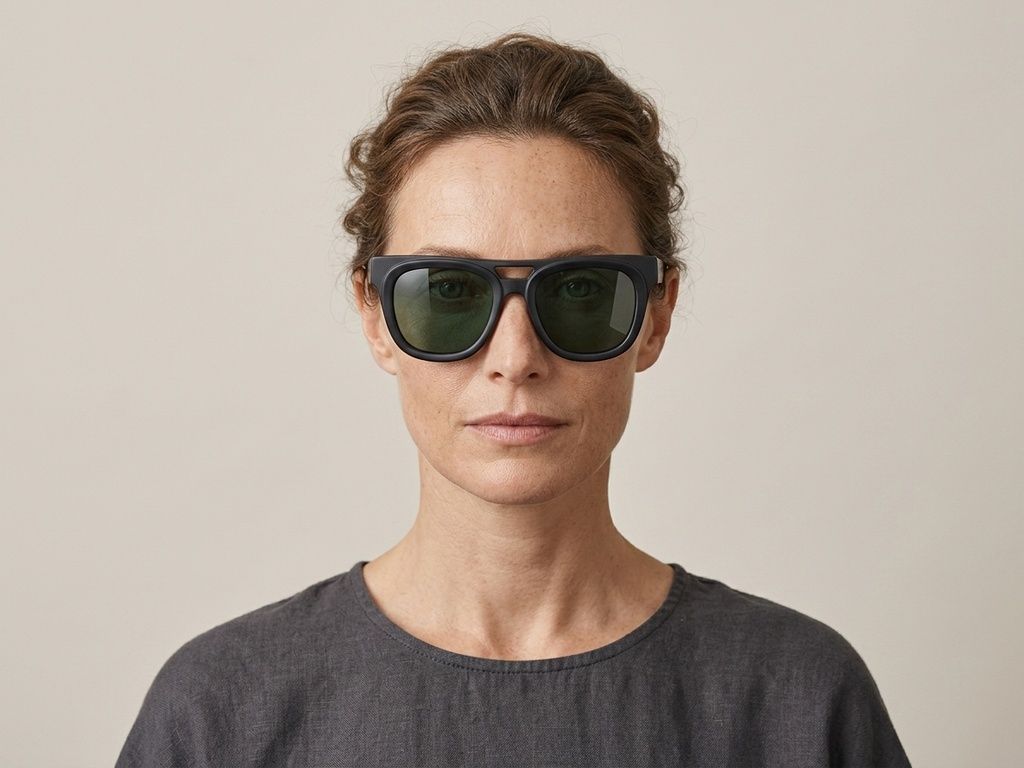 Occhiali da sole modello aviatore in acetato nero #BS2012-1315