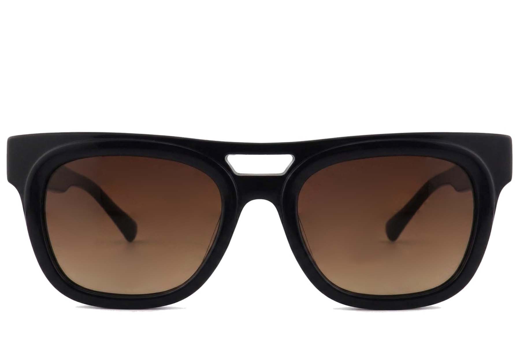Lunettes de soleil aviateur en acétate noir #BS2012-1317