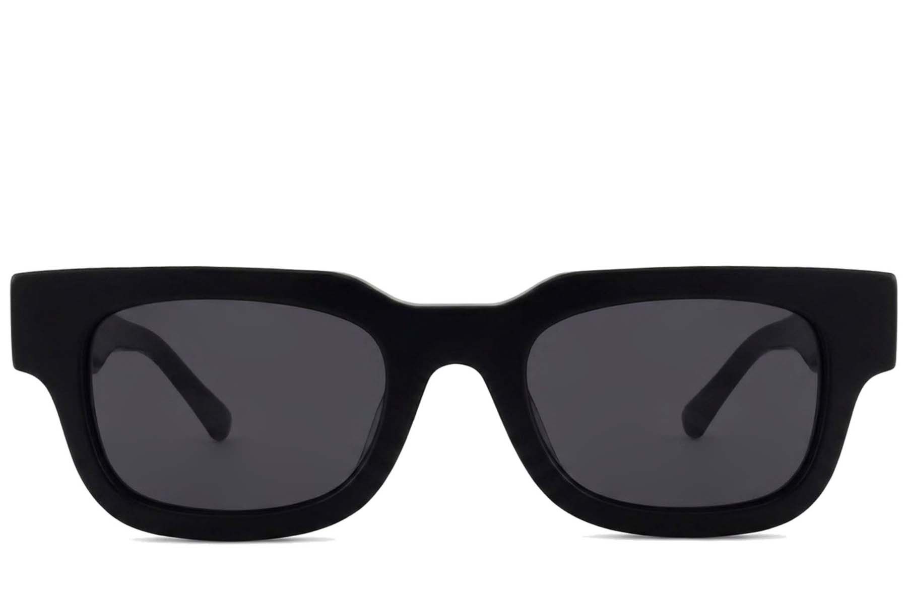 Lunettes de soleil rectangulaires en acétate noir #BS2012-1318