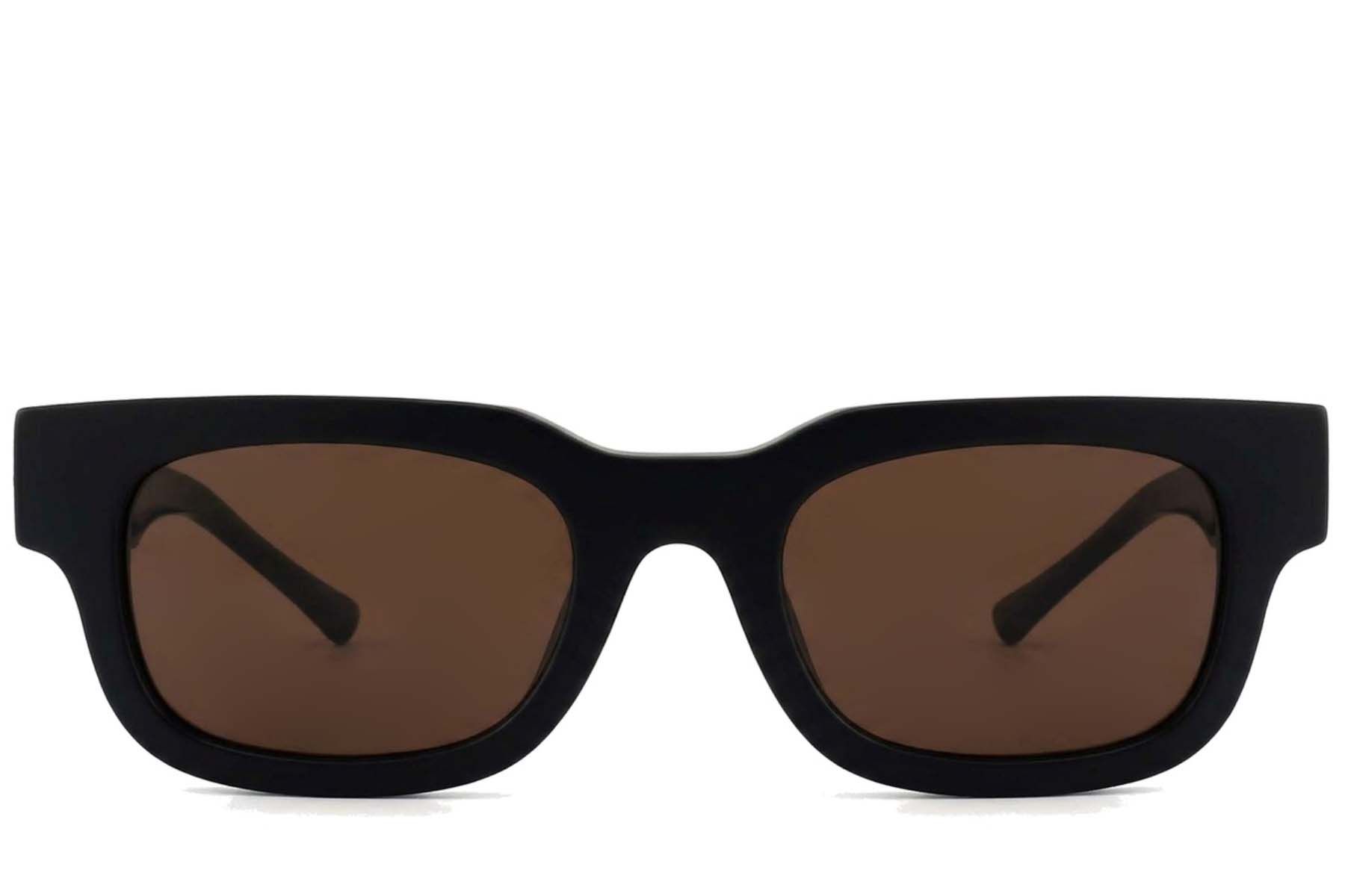 Lunettes de soleil rectangulaires en acétate noir #BS2012-1320