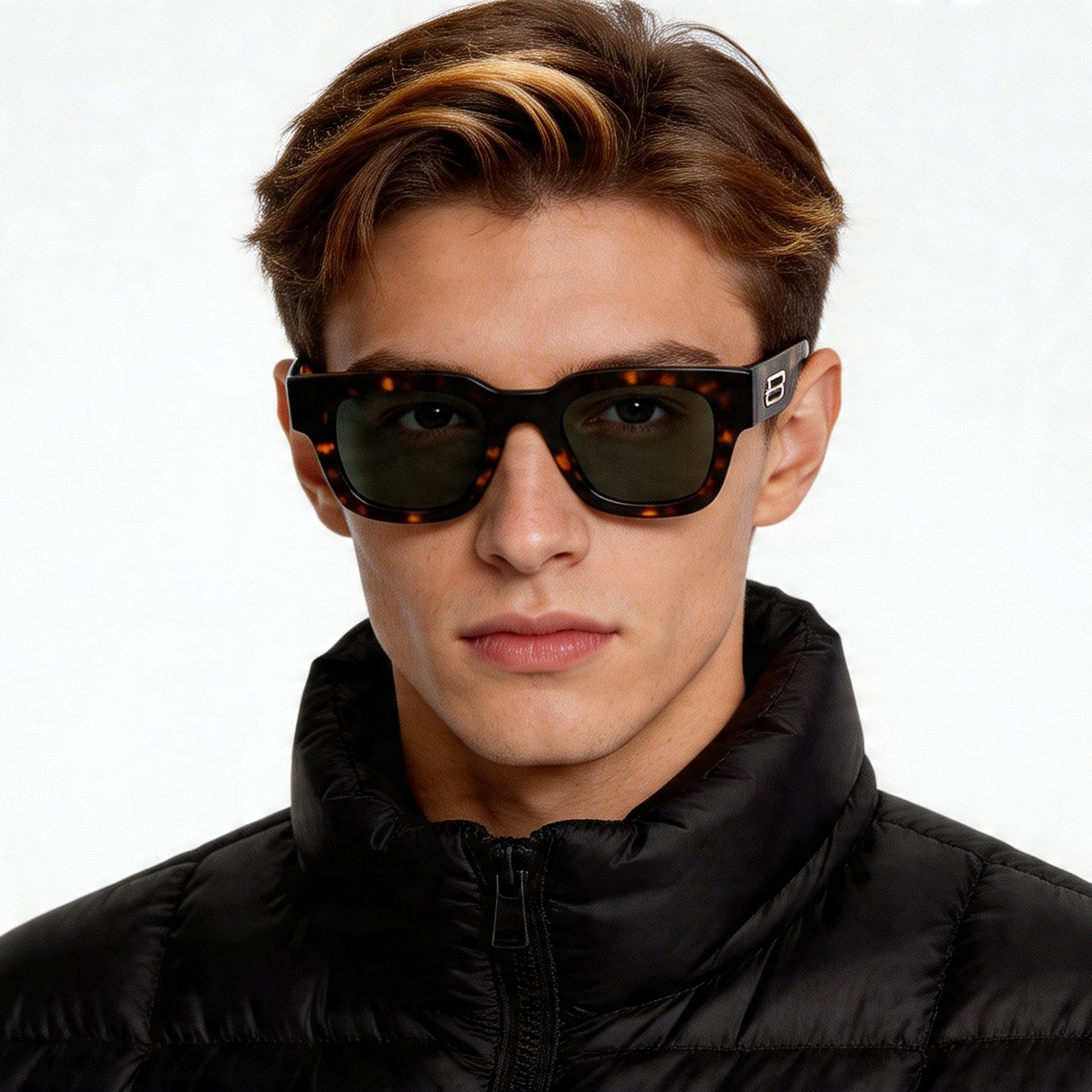 Rectangular Tortoiseshell Acetate Sunglasses #BS2012-1321