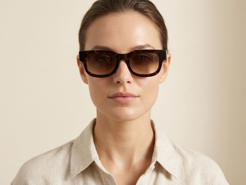 Rectangular Tortoiseshell Acetate Sunglasses #BS2012-1322