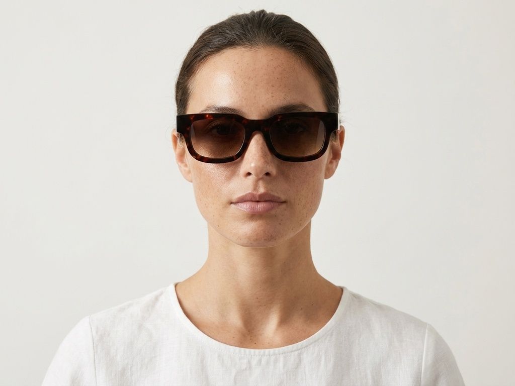 Rectangular Tortoiseshell Acetate Sunglasses #BS2012-1322