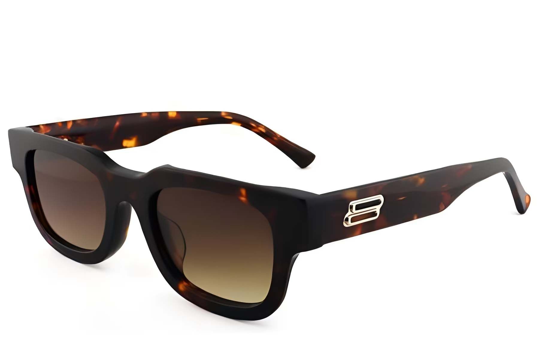 Lunettes de soleil rectangulaires en acétate écaille de tortue #BS2012-1322