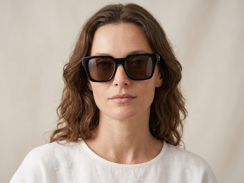 Rectangular Black Acetate Sunglasses #BS2012-1324