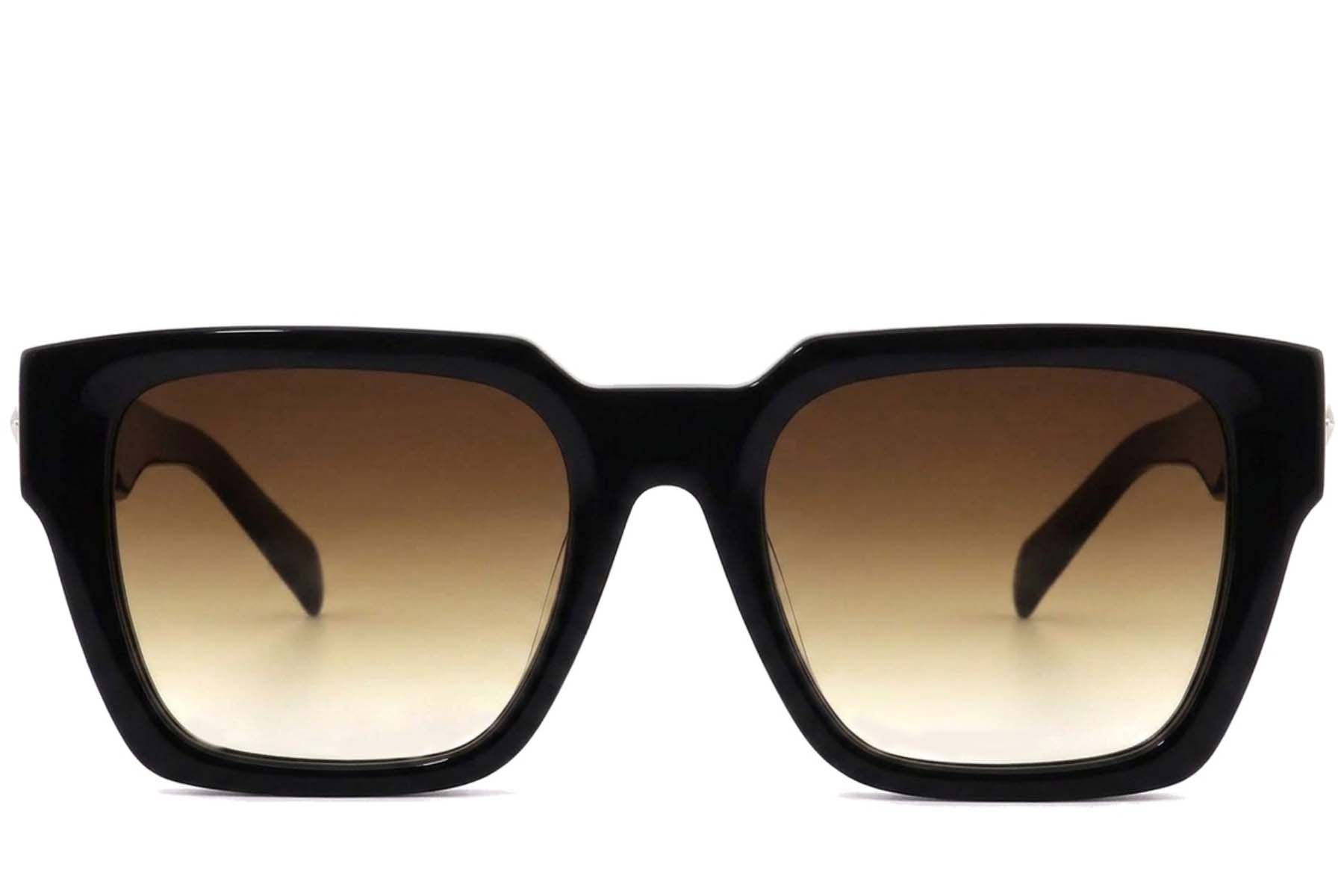 Lunettes de soleil rectangulaires en acétate marron #BS2012-1326