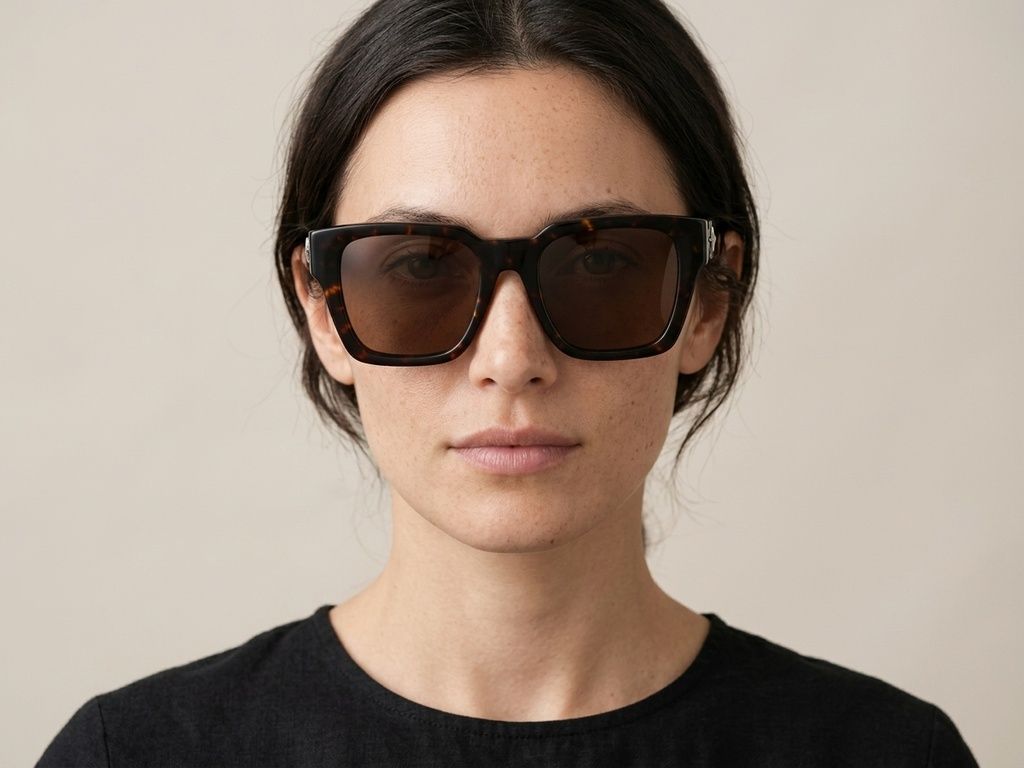 Rectangular Tortoiseshell Acetate Sunglasses #BS2012-1327