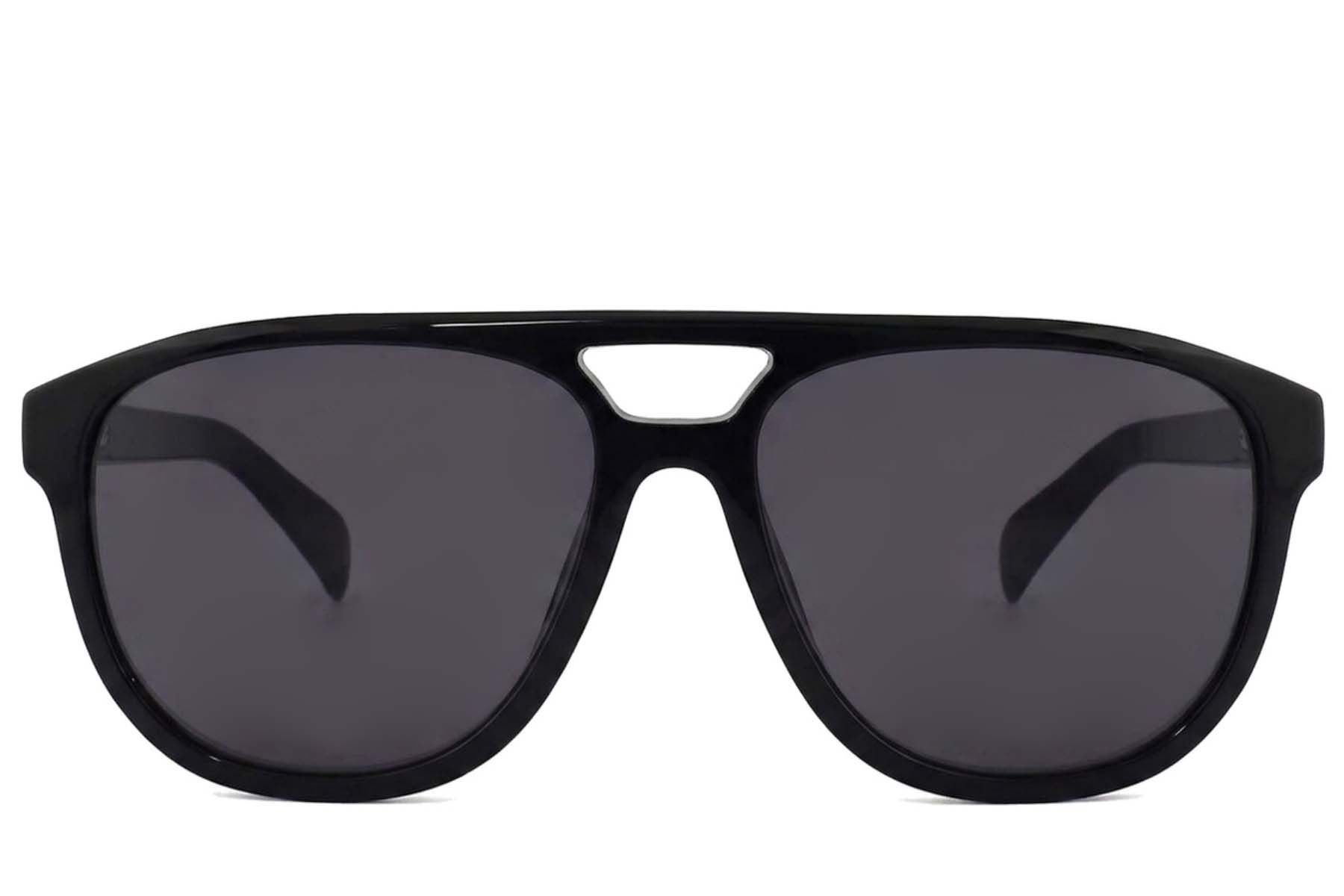 Lunettes de soleil aviateur en acétate noir #BS2012-1328
